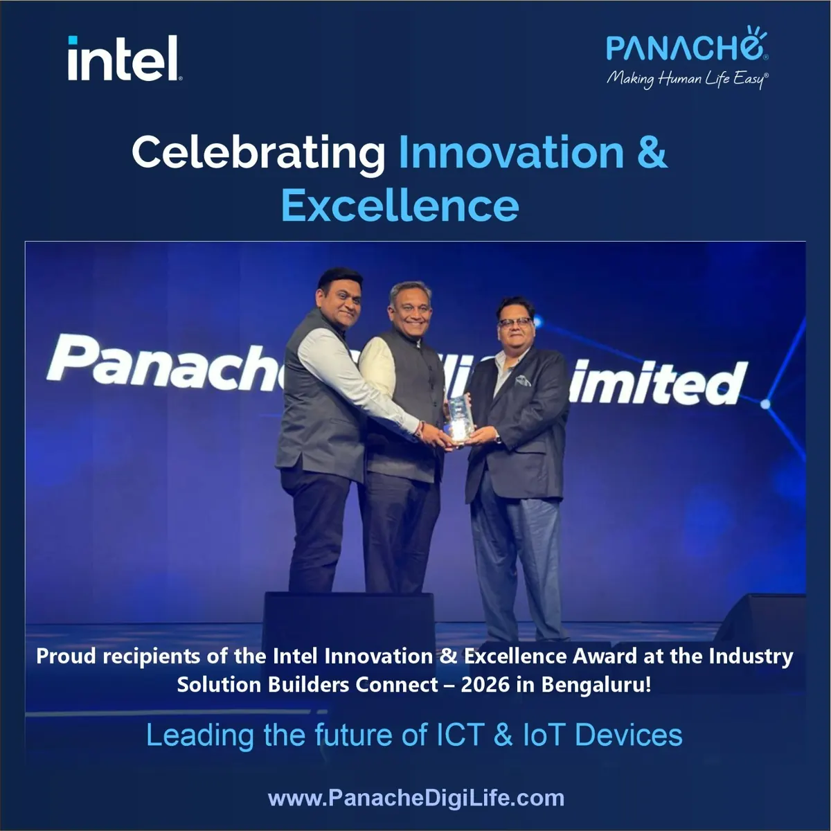 Panache team receiving the Intel Innovation & Excellence Award