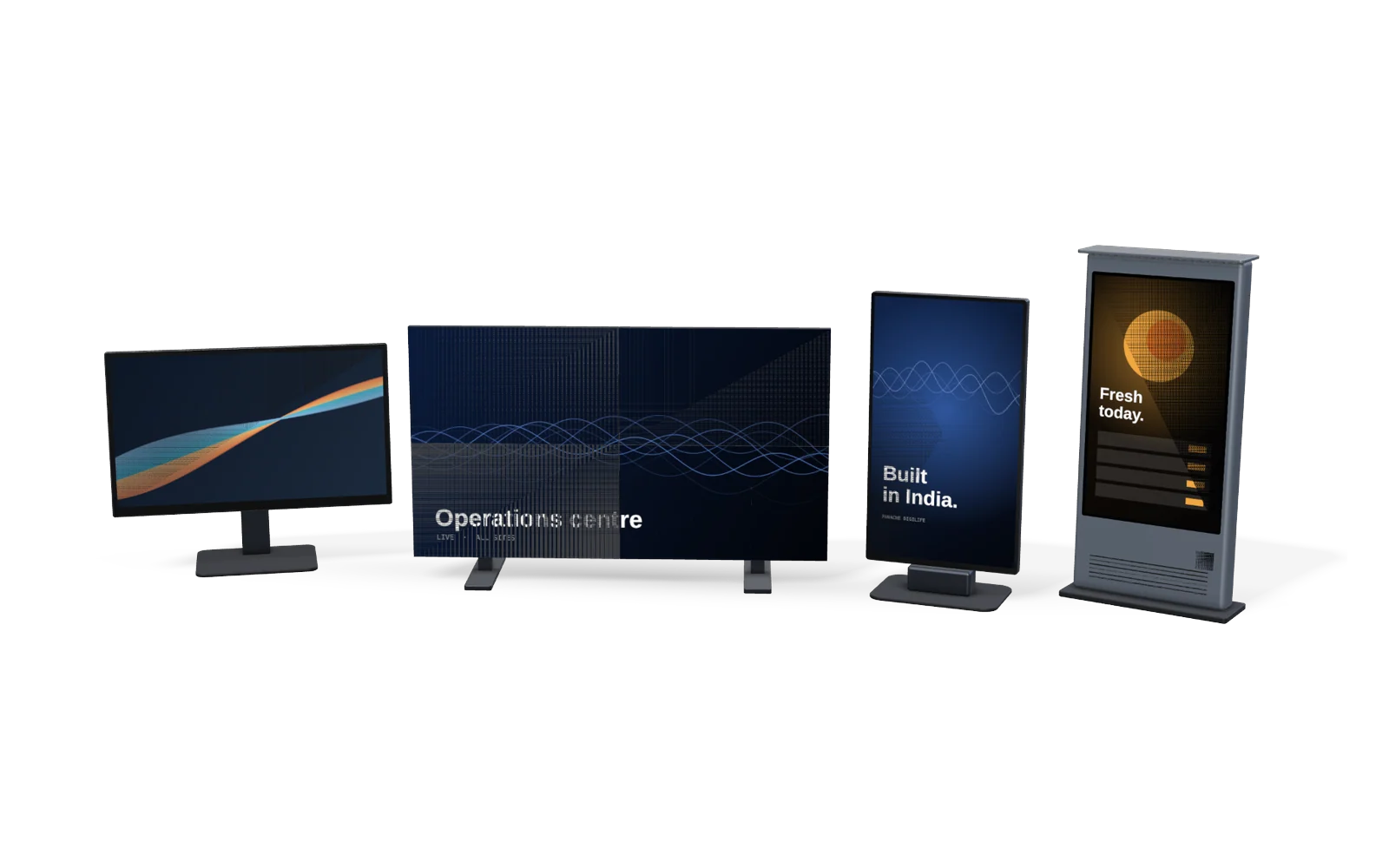 AV & Display Solutions — representative renders