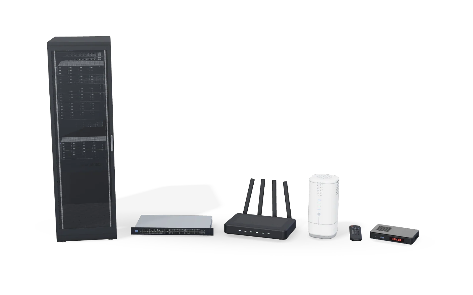 Telecom & Networking — representative renders